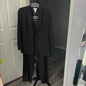LOFT women Brown Pinstripe Suit